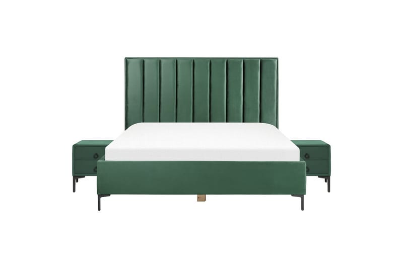 Sovrumsset Sezanne Grön/Svart, 180x200 cm, Sammet - Grön/Svart, 180x200 cm, Sammet - Möbler - Möbelset - Möbelset för sovrum