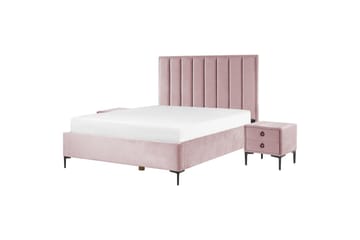 Sovrumsset Sezanne Rosa/Svart, 160x200 cm, Sammet