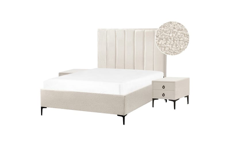 Sovrumsset Sezanne Vit/Svart, 140x200 cm, Bouclé - Vit/Svart, 140x200 cm, Bouclé - Möbler - Möbelset - Möbelset för sovrum