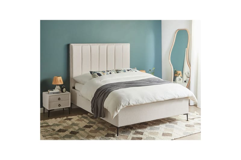 Sovrumsset Sezanne Vit/Svart, 140x200 cm, Bouclé - Vit/Svart, 140x200 cm, Bouclé - Möbler - Möbelset - Möbelset för sovrum