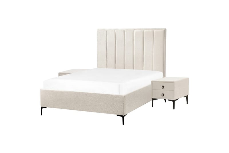 Sovrumsset Sezanne Vit/Svart, 140x200 cm, Bouclé - Vit/Svart, 140x200 cm, Bouclé - Möbler - Möbelset - Möbelset för sovrum