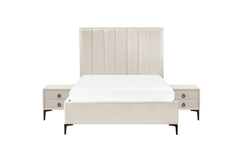 Sovrumsset Sezanne Vit/Svart, 140x200 cm, Bouclé - Vit/Svart, 140x200 cm, Bouclé - Möbler - Möbelset - Möbelset för sovrum