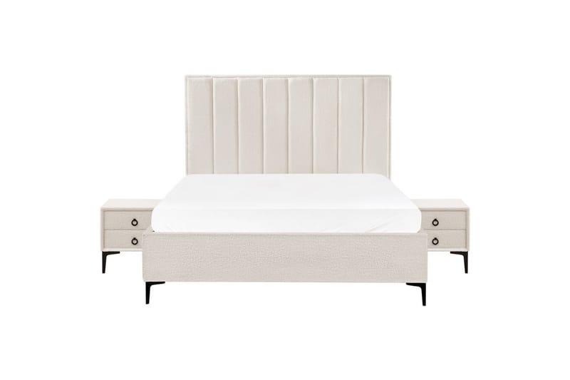 Sovrumsset Sezanne Vit/Svart, 160x200 cm, Bouclé - Vit/Svart, 160x200 cm, Bouclé - Möbler - Möbelset - Möbelset för sovrum