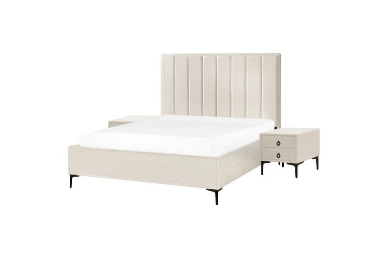 Sovrumsset Sezanne Vit/Svart, 160x200 cm, Bouclé - Vit/Svart, 160x200 cm, Bouclé - Möbler - Möbelset - Möbelset för sovrum