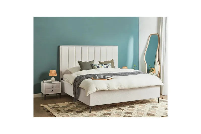 Sovrumsset Sezanne Vit/Svart, 180x200 cm, Bouclé - Vit/Svart, 180x200 cm, Bouclé - Möbler - Möbelset - Möbelset för sovrum