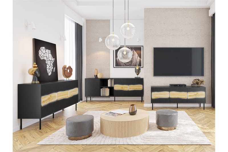 Stintino Möbelset För Vardagsrum - Beige/Brun - Möbler - Möbelset - Möbelset för vardagsrum