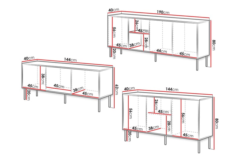 Stintino Möbelset För Vardagsrum - Beige/Brun - Möbler - Möbelset - Möbelset för vardagsrum