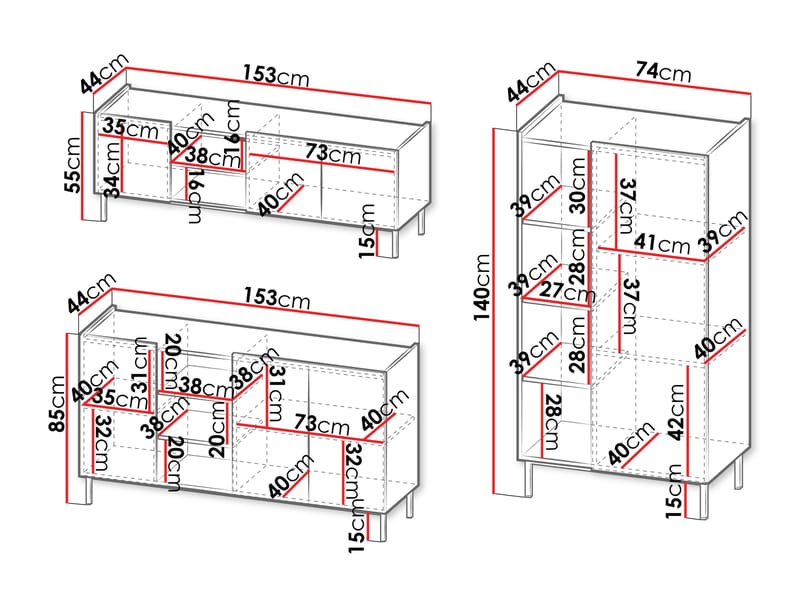Tavrin Möbelset För Vardagsrum - Beige - Möbler - Möbelset - Möbelset för vardagsrum