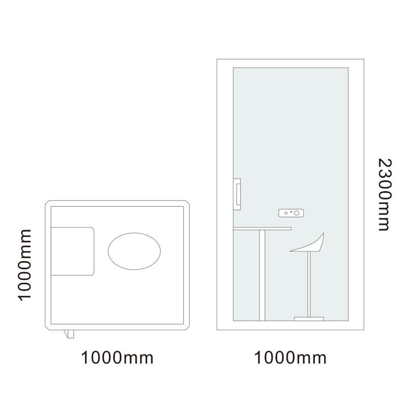 Telefonbås för kontor | 1 person | Ljudisolerat -30dB - Möbler - Möbelset - Möbelset för kontor