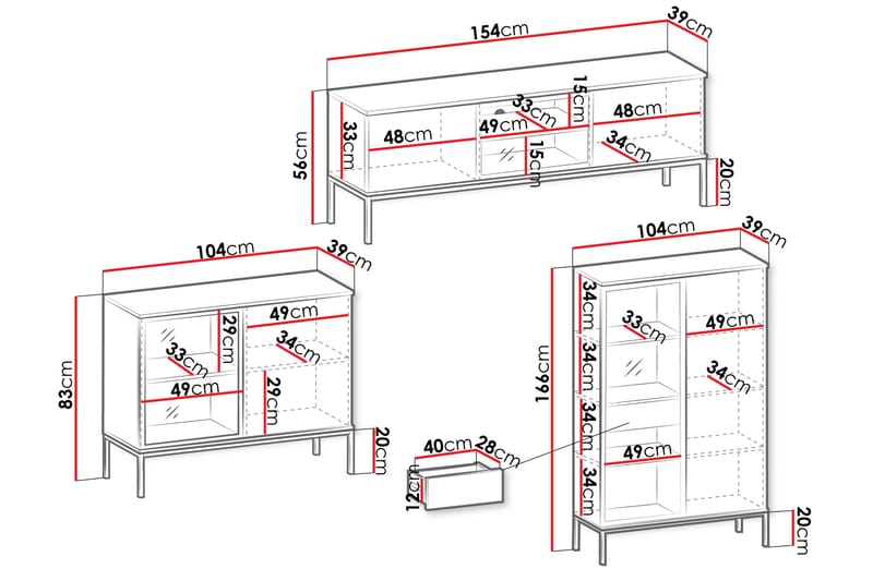 Tenorio Möbelset För Vardagsrum - Beige - Möbler - Möbelset - Möbelset för vardagsrum