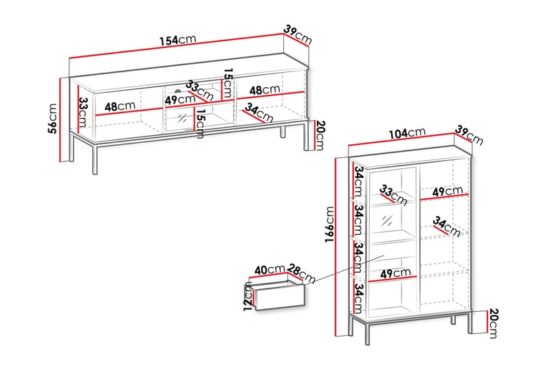 Tenorio Möbelset För Vardagsrum - Beige - Möbler - Möbelset - Möbelset för vardagsrum