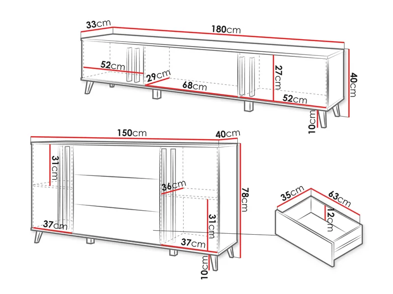 Torvos Möbelset För Vardagsrum - Brun/Svart - Möbler - Möbelset - Möbelset för vardagsrum