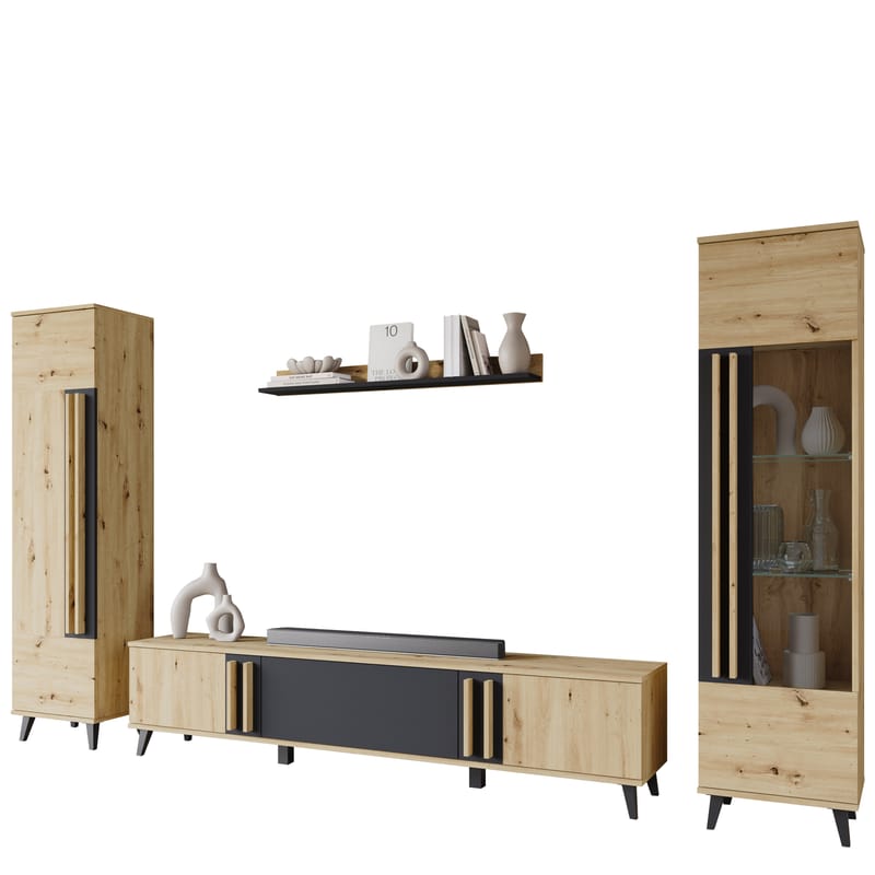 Torvos Möbelset För Vardagsrum, Brun/Svart