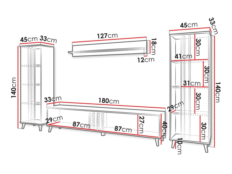 Torvos Möbelset För Vardagsrum - Brun/Svart - Möbler - Möbelset - Möbelset för vardagsrum