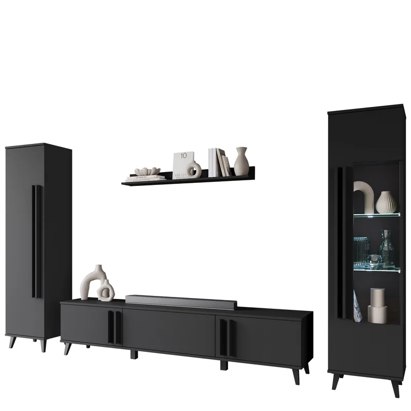 Torvos Möbelset För Vardagsrum, Svart