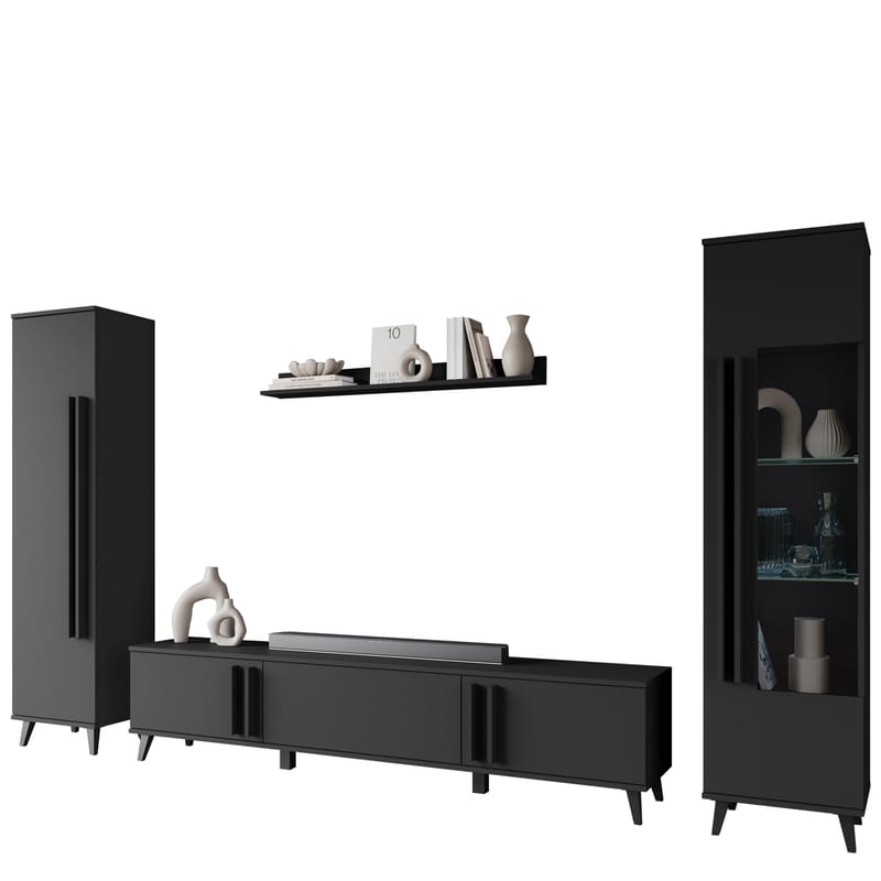 Torvos Möbelset För Vardagsrum, Svart