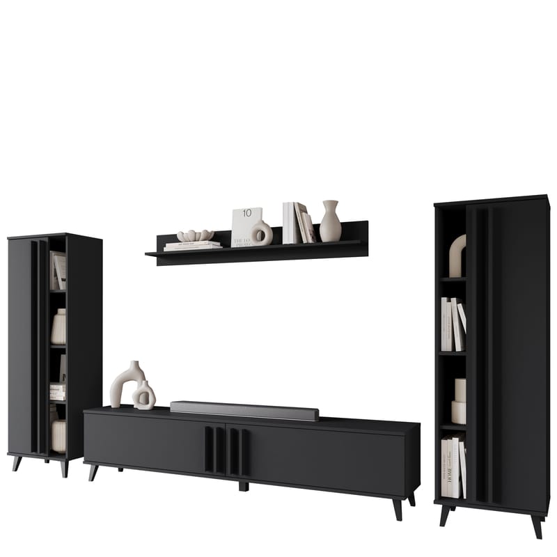 Torvos Möbelset För Vardagsrum, Svart