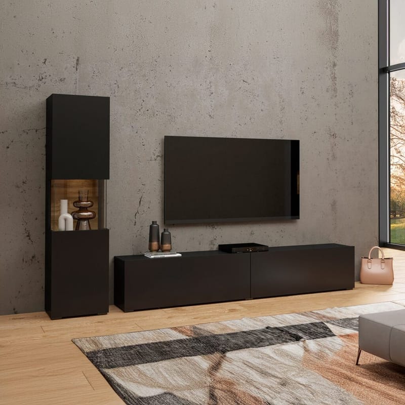 Väggenhet Ava 2 delar (05+40) - Svart onyx - Möbler - Möbelset - Möbelset för vardagsrum