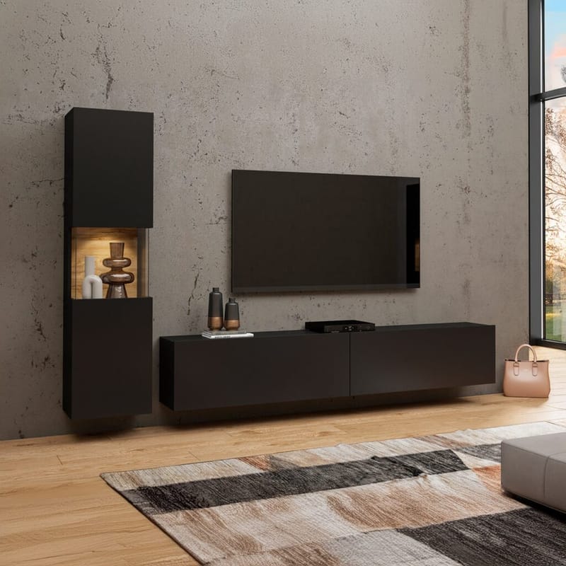 Väggenhet Ava 2 delar (05+40) - Svart onyx - Möbler - Möbelset - Möbelset för vardagsrum