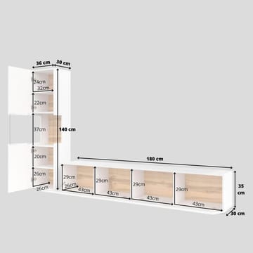 Väggenhet Ava 2 delar (05+40) - Vit - Möbler - Möbelset - Möbelset för vardagsrum