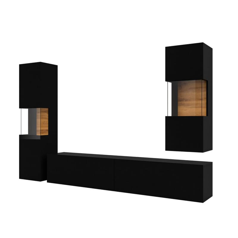 Väggenhet Ava 3 delar (05+07+40) - Svart onyx - Möbler - Möbelset - Möbelset för vardagsrum