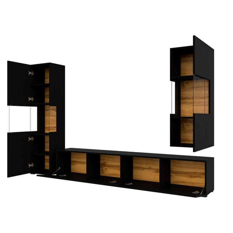 Väggenhet Ava 3 delar (05+07+40) - Svart onyx - Möbler - Möbelset - Möbelset för vardagsrum