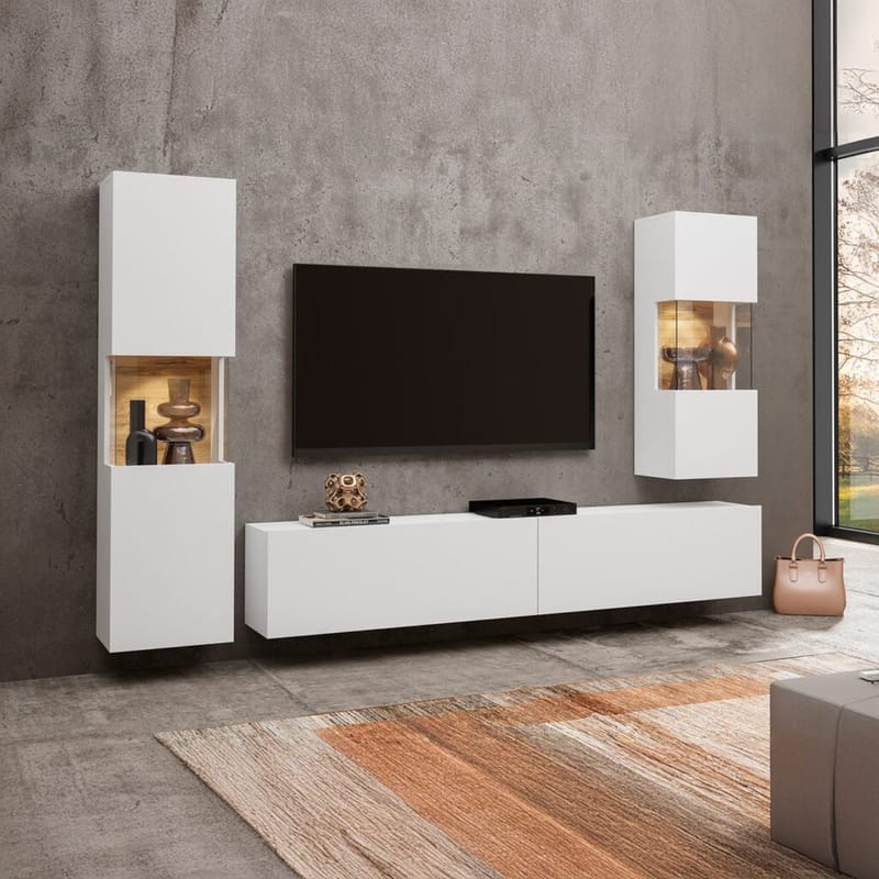 Väggenhet Ava 3 delar (05+07+40) - Vit - Möbler - Möbelset - Möbelset för vardagsrum