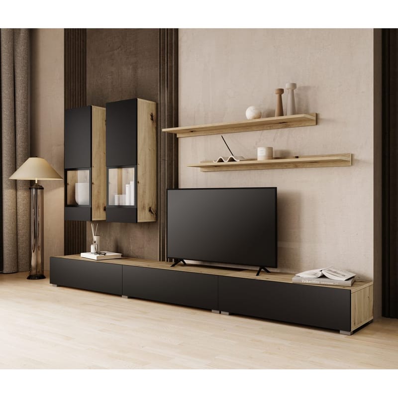 Väggenhet Baros - Artisan - Svart supermatt - Möbler - Möbelset - Möbelset för vardagsrum