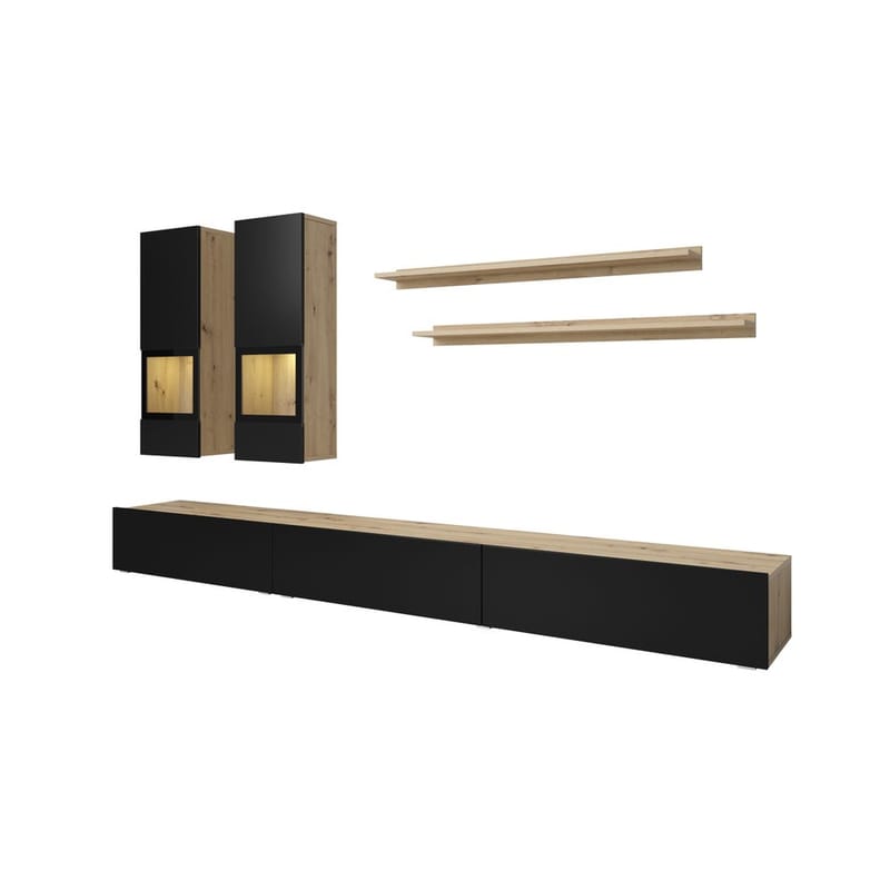 Väggenhet Baros - Artisan - Svart supermatt - Möbler - Möbelset - Möbelset för vardagsrum