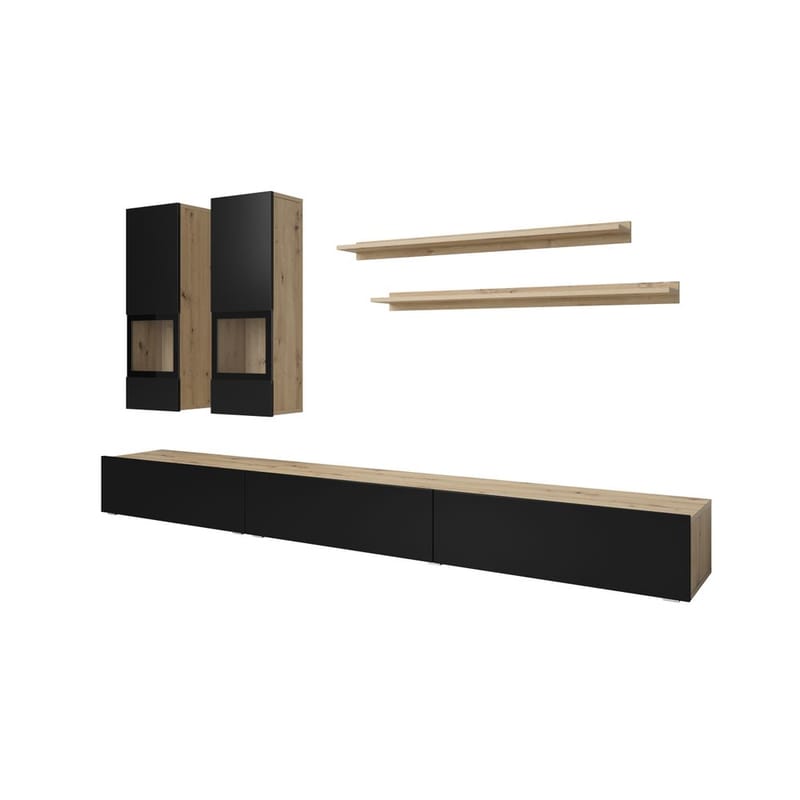 Väggenhet Baros - Artisan - Svart supermatt - Möbler - Möbelset - Möbelset för vardagsrum