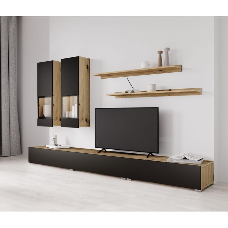 Väggenhet Baros - Artisan - Svart supermatt - Möbler - Möbelset - Möbelset för vardagsrum