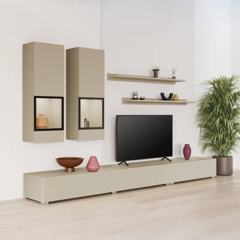 Väggenhet Baros - Ljus Beige - Möbler - Möbelset - Möbelset för vardagsrum