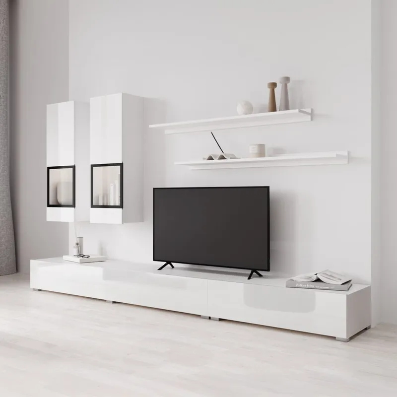 Väggenhet Baros - Vit Laminat - Möbler - Möbelset - Möbelset för vardagsrum