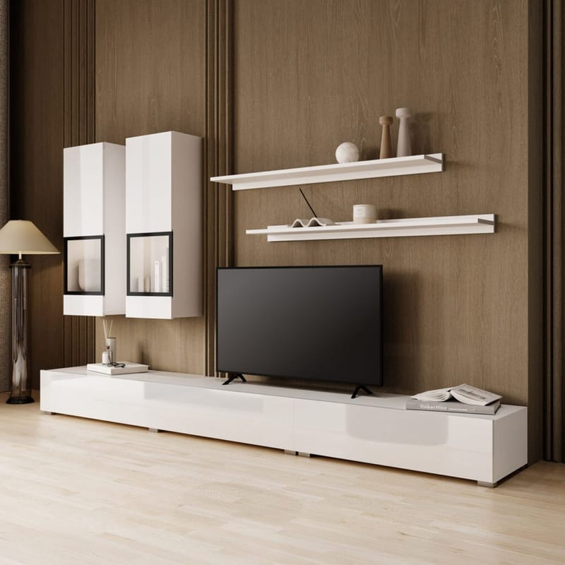 Väggenhet Baros - Vit Laminat - Möbler - Möbelset - Möbelset för vardagsrum