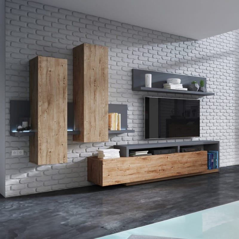 Väggenhet Bota - Antracit - Ribbec Ek - Möbler - Möbelset - Möbelset för vardagsrum