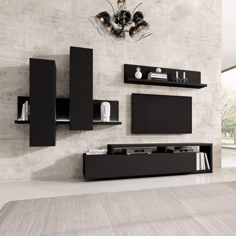 Väggenhet Bota - Svart supermatt - Möbler - Möbelset - Möbelset för vardagsrum