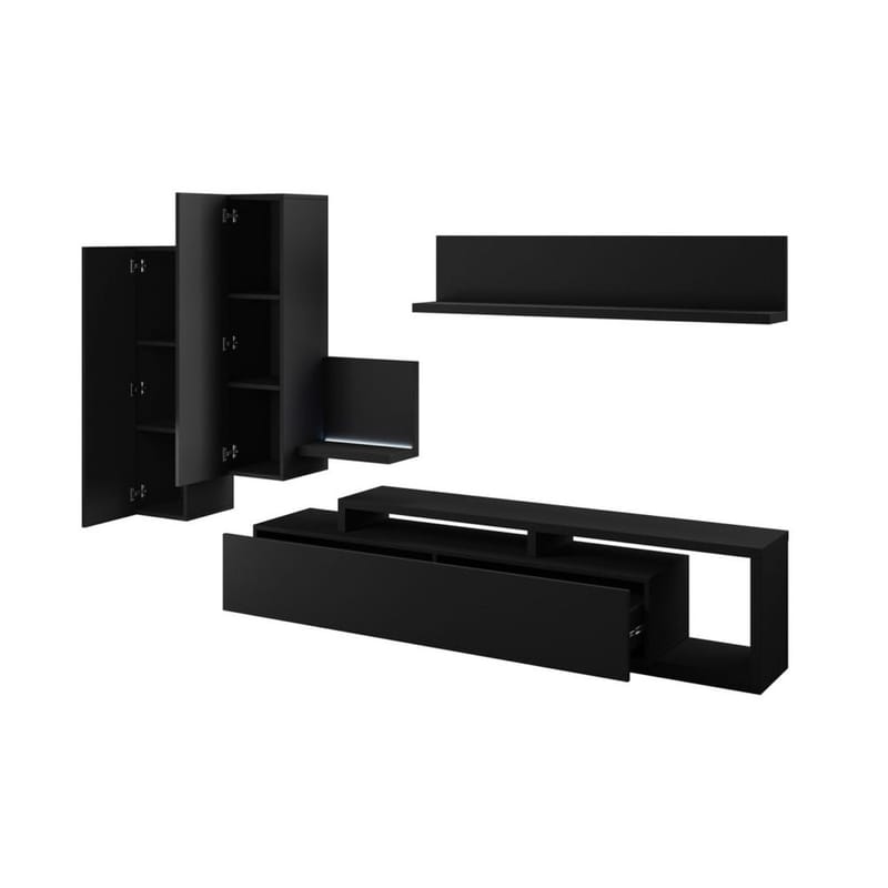 Väggenhet Bota - Svart supermatt - Möbler - Möbelset - Möbelset för vardagsrum