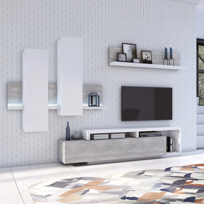 Väggenhet Bota - Vit - Betong Colorado - Möbler - Möbelset - Möbelset för vardagsrum