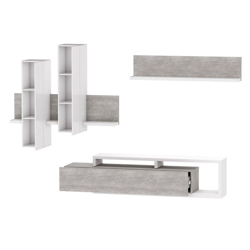 Väggenhet Bota - Vit - Betong Colorado - Möbler - Möbelset - Möbelset för vardagsrum