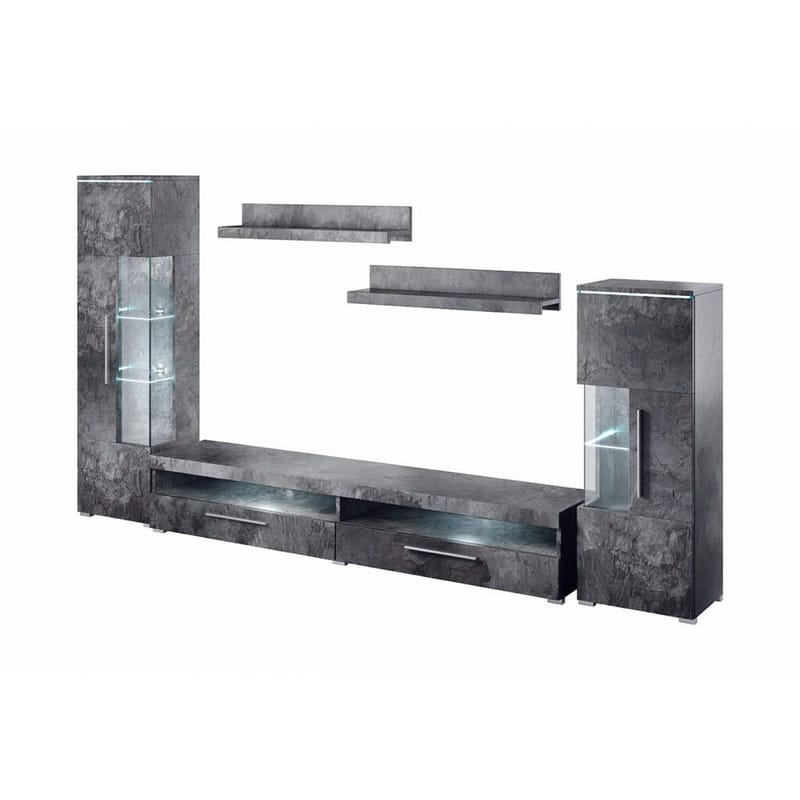 Väggenhet Indien - Skiffer, 290 cm - Möbler - Möbelset - Möbelset för vardagsrum