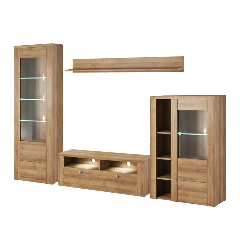 Väggenhet Larona (05+41+02+44) - Riviera ljus ek - Möbler - Möbelset - Möbelset för vardagsrum