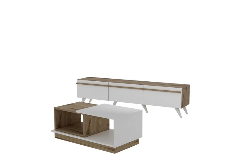 Valentina Möbelset För Vardagsrum - Vit/Blå - Möbler - Möbelset - Möbelset för vardagsrum