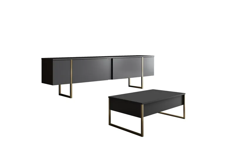 Vardagsrum Möbelset Masafumie Set Antracit / Rany - Antracit / Rany - Möbler - Möbelset - Möbelset för vardagsrum