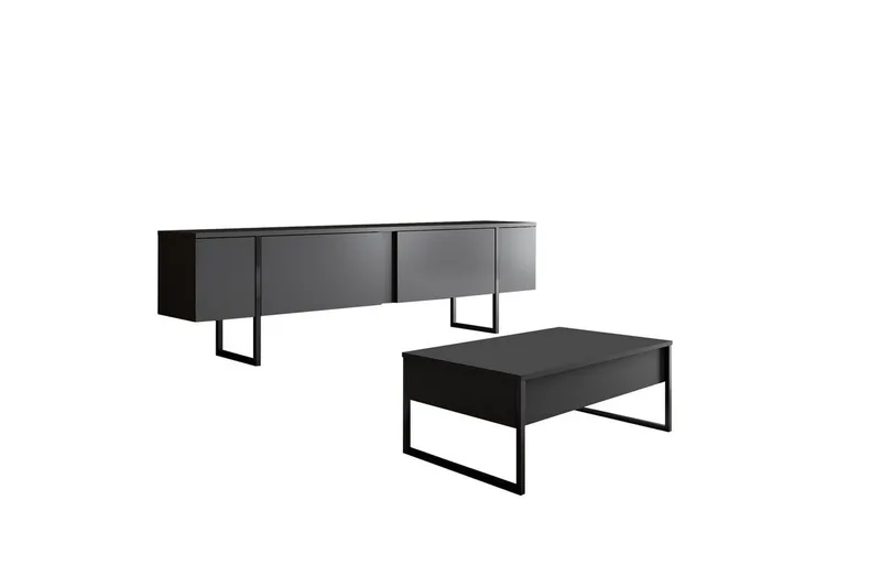 Vardagsrum Möbelset Masafumie Set Antracit / Svart - Antracit / Svart - Möbler - Möbelset - Möbelset för vardagsrum