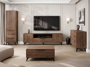 Vemdalen Möbelset vardagsrum - tv-bänk, bokhylla, skänk och soffbord - brun - Möbler - Möbelset - Möbelset för vardagsrum