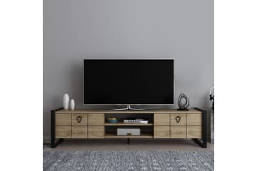Abbas Golvstående Tv Bänk 184 cm med Förvaring i Ek - Beige - Möbler - Tv möbel & mediamöbel - TV bänk & mediabänk