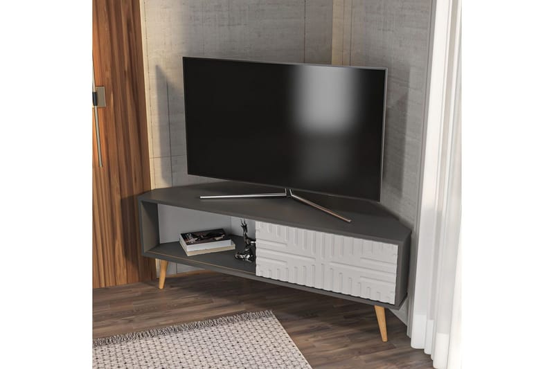 Abbas Tv-bänk 140 cm - Antracit/Vit - Möbler - Tv möbel & mediamöbel - TV bänk & mediabänk