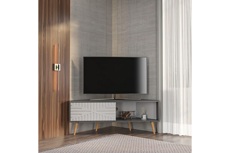 Abbas Tv-bänk 140 cm - Antracit/Vit - Möbler - Tv möbel & mediamöbel - TV bänk & mediabänk