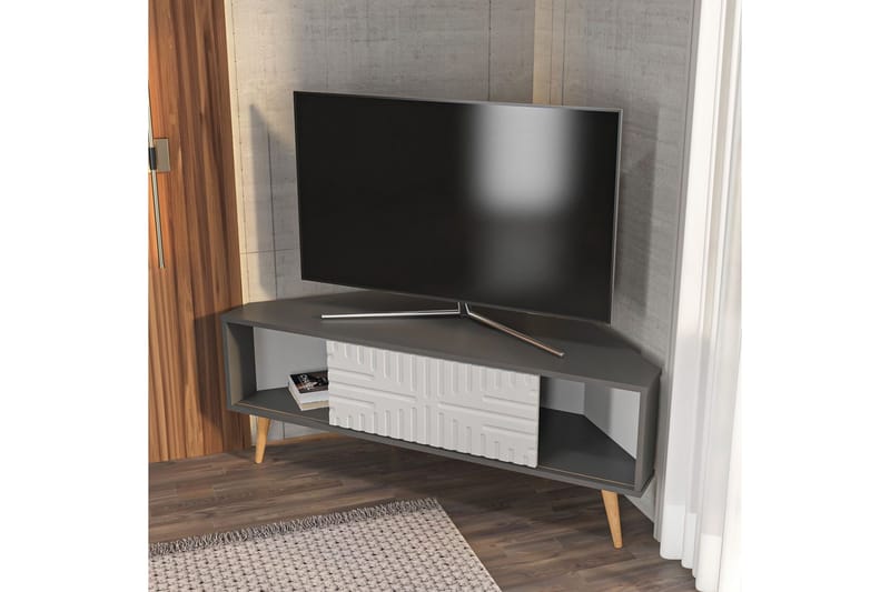 Abbas Tv-bänk 140 cm - Antracit/Vit - Möbler - Tv möbel & mediamöbel - TV bänk & mediabänk