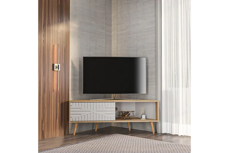 Abbas Tv-bänk 140 cm - Ek/Vit - Möbler - Tv möbel & mediamöbel - TV bänk & mediabänk